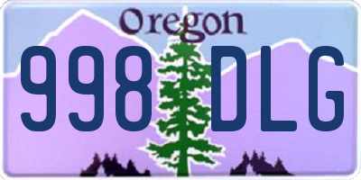 OR license plate 998DLG