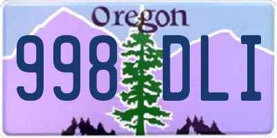 OR license plate 998DLI