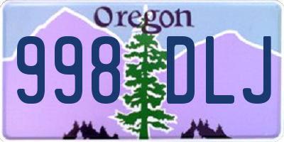 OR license plate 998DLJ