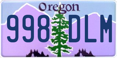 OR license plate 998DLM