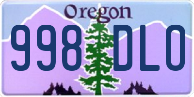 OR license plate 998DLO
