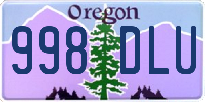 OR license plate 998DLU
