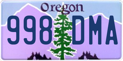 OR license plate 998DMA