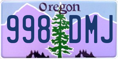 OR license plate 998DMJ