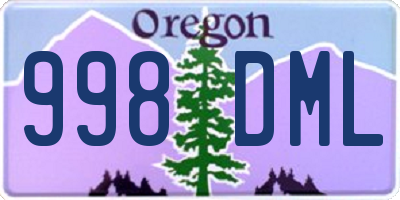 OR license plate 998DML