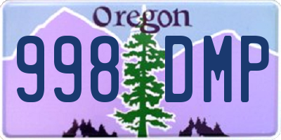 OR license plate 998DMP