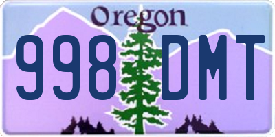 OR license plate 998DMT