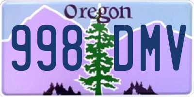 OR license plate 998DMV