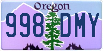OR license plate 998DMY