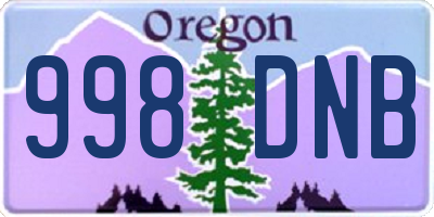 OR license plate 998DNB