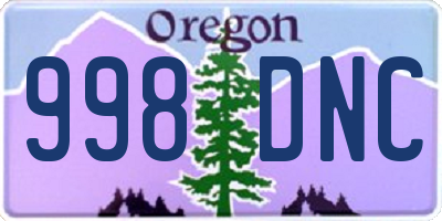 OR license plate 998DNC