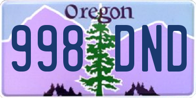 OR license plate 998DND
