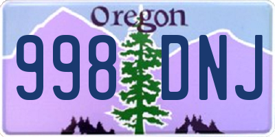 OR license plate 998DNJ
