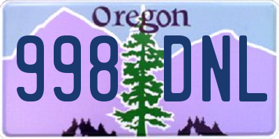 OR license plate 998DNL