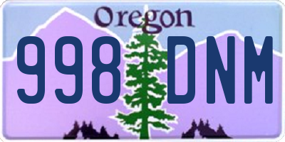 OR license plate 998DNM