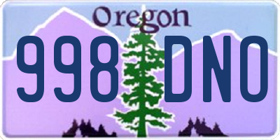 OR license plate 998DNO