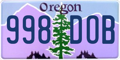 OR license plate 998DOB