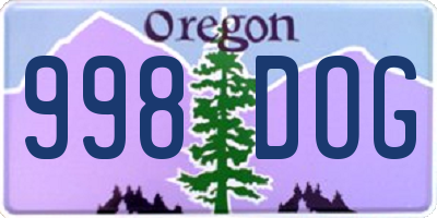 OR license plate 998DOG