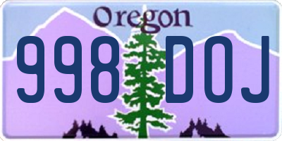 OR license plate 998DOJ