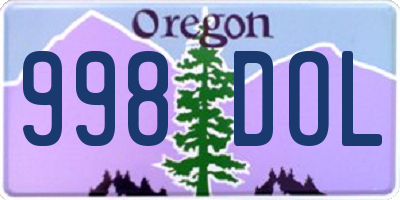 OR license plate 998DOL