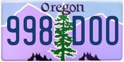 OR license plate 998DOO