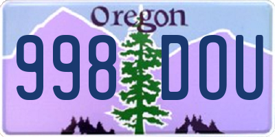 OR license plate 998DOU