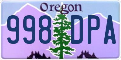 OR license plate 998DPA