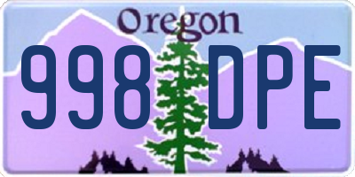 OR license plate 998DPE
