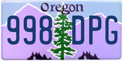 OR license plate 998DPG