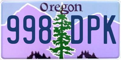 OR license plate 998DPK