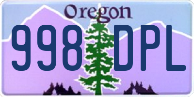 OR license plate 998DPL