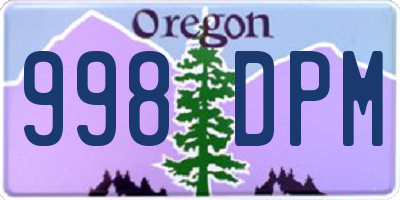 OR license plate 998DPM