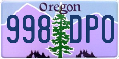 OR license plate 998DPO