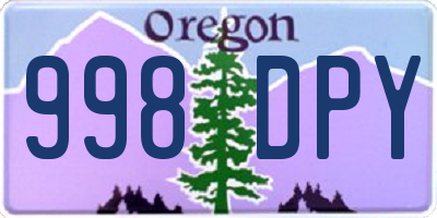 OR license plate 998DPY