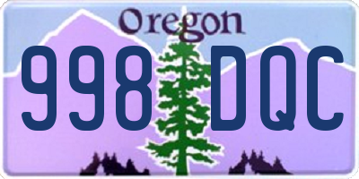 OR license plate 998DQC