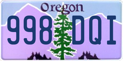 OR license plate 998DQI