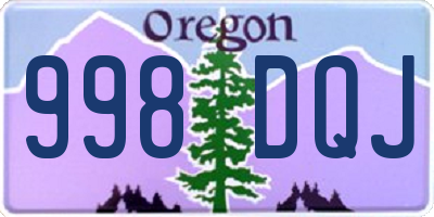 OR license plate 998DQJ