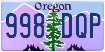 OR license plate 998DQP