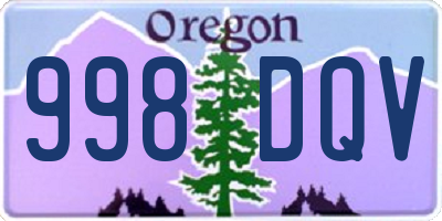 OR license plate 998DQV