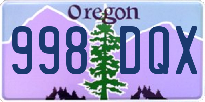 OR license plate 998DQX