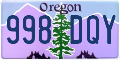 OR license plate 998DQY
