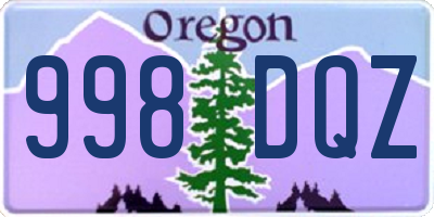 OR license plate 998DQZ