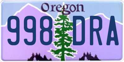 OR license plate 998DRA