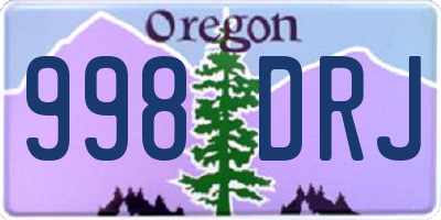 OR license plate 998DRJ