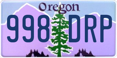 OR license plate 998DRP