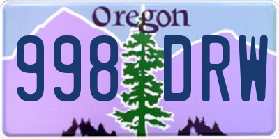 OR license plate 998DRW