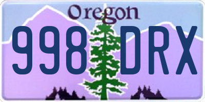 OR license plate 998DRX