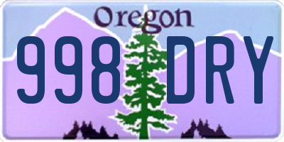 OR license plate 998DRY