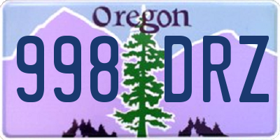 OR license plate 998DRZ