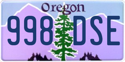 OR license plate 998DSE